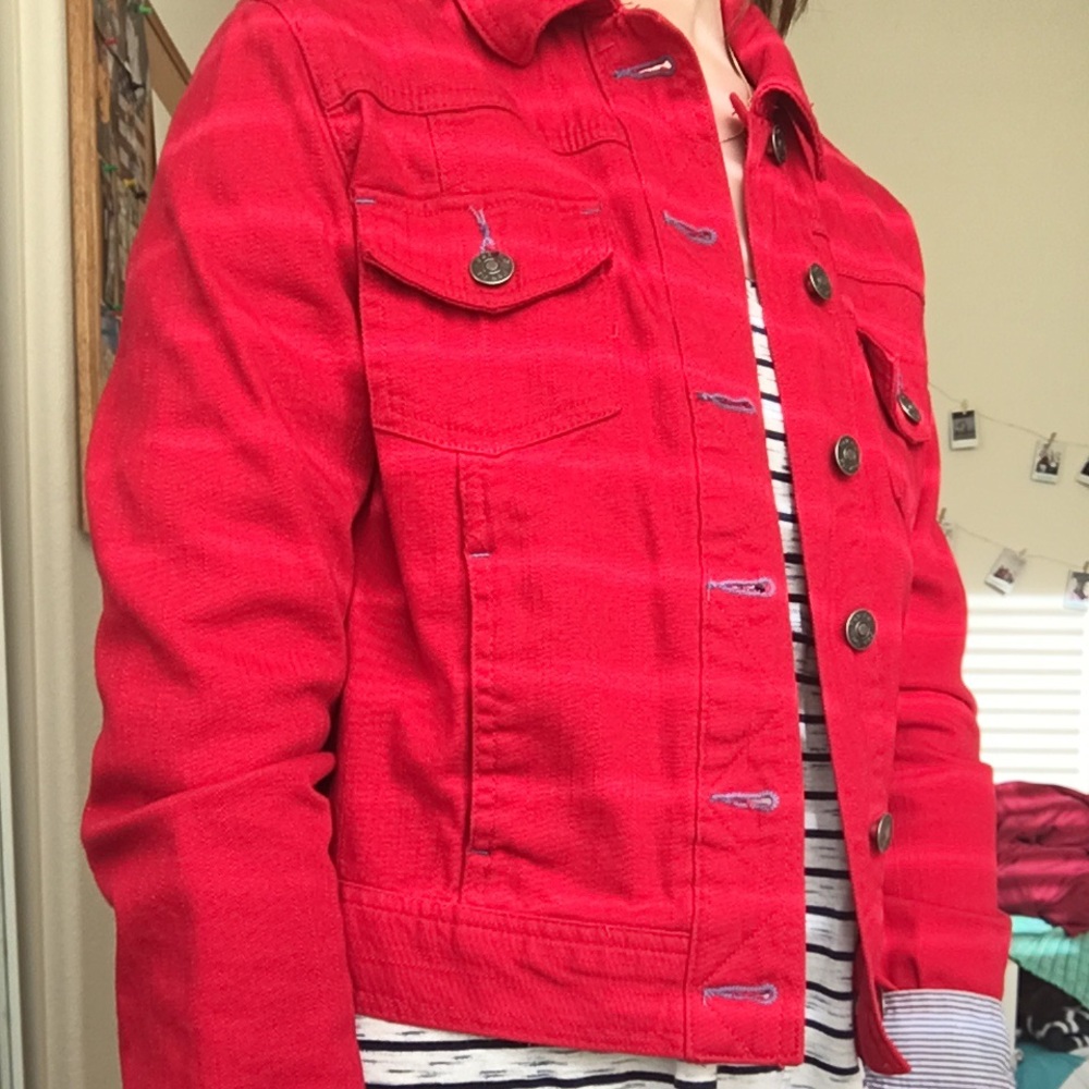 Red Jean Jacket - Picture 3 of 8
